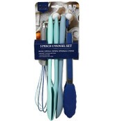 Wholesale - 5pc Blue Silicone utensil set C/P 48, UPC: 192598824844